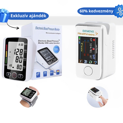 Multifunkciós vércukorszintmérő + elektronikus vérnyomásmérő – VÁSÁROLJ EGYET, ÉS KAPJ MÉG EGYET INGYEN