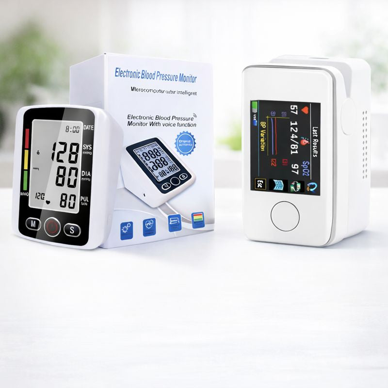 Multifunkciós vércukorszintmérő + elektronikus vérnyomásmérő – VÁSÁROLJ EGYET, ÉS KAPJ MÉG EGYET INGYEN (Cópia)